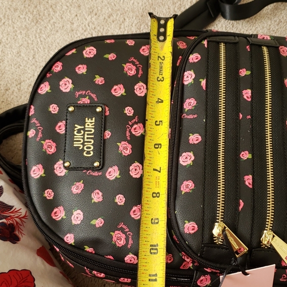 Juicy Couture Black Disty Rose Neon lights backpk - Picture 11 of 12